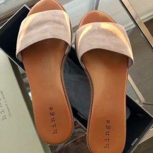 Hinge Women’s Suede Slip-on Sandals - Size 7.5M